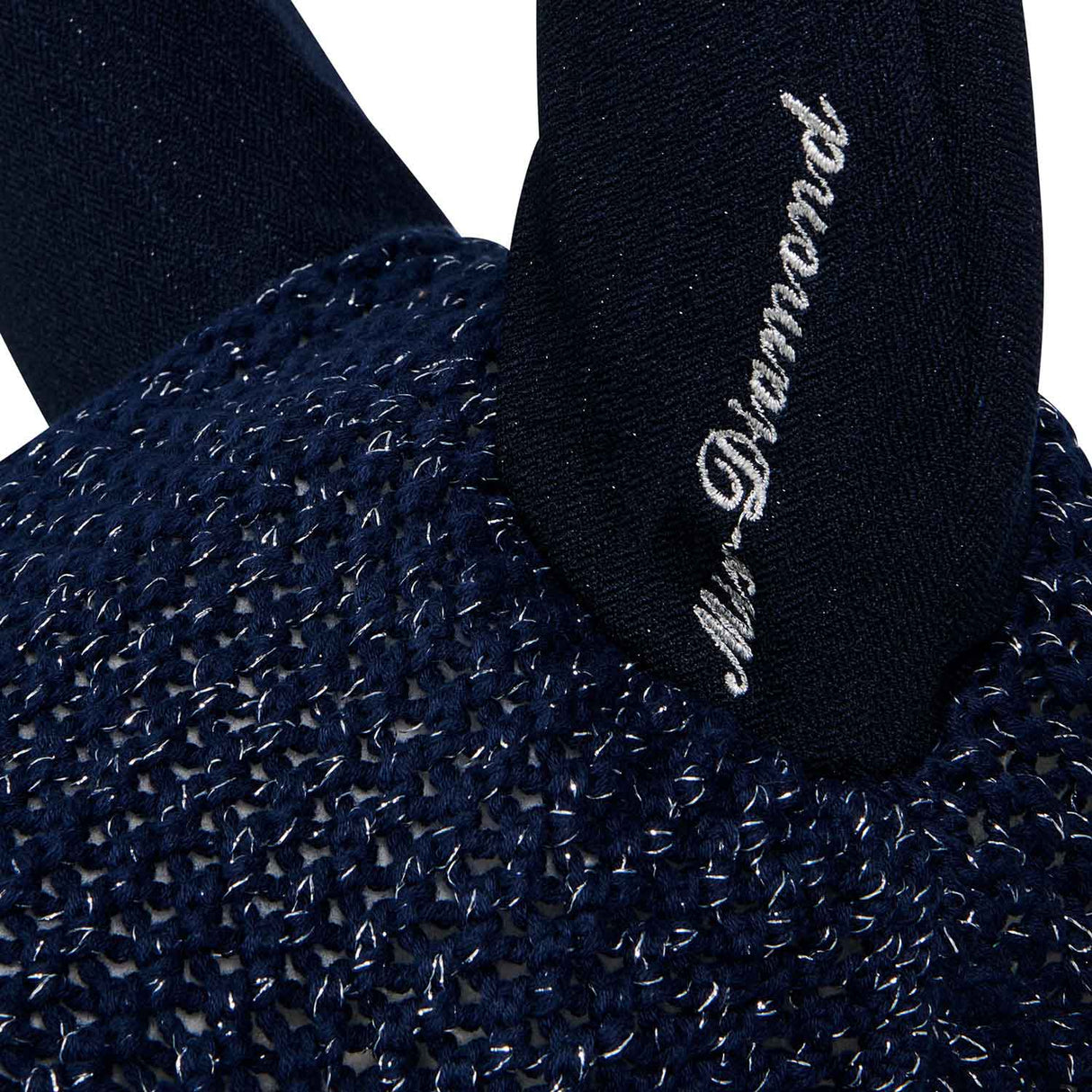 Equestro Cotton Fly Veil With Cordura Fabric And Glitter #colour_blue