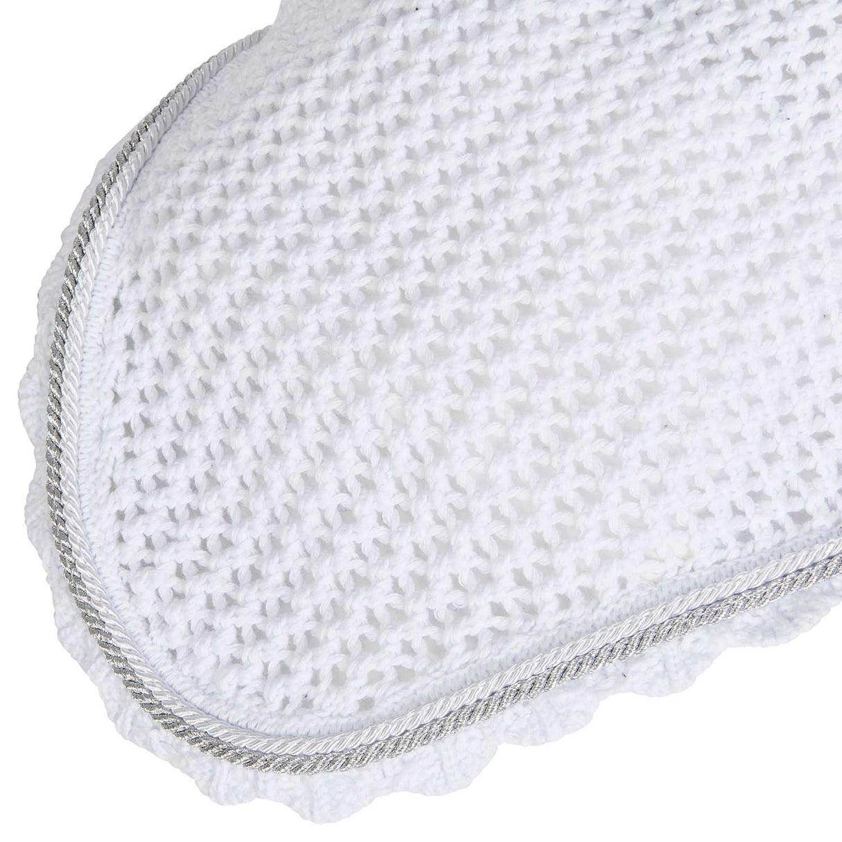 Equestro Cotton Fly Veil With Cordura Fabric And Glitter #colour_white