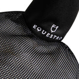 Equestro Cotton Fly Veil And Perforated Mesh Fabric #colour_black