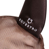 Equestro Cotton Fly Veil And Perforated Mesh Fabric #colour_brown