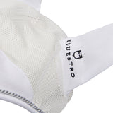 Equestro Cotton Fly Veil And Perforated Mesh Fabric #colour_white