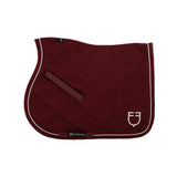 Equestro Jumping Saddle Pad In Cotton With Trimmings With Logo #colour_burgundy