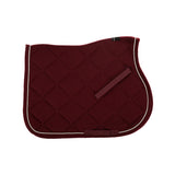 Equestro Jumping Saddle Pad In Cotton With Trimmings With Logo #colour_burgundy