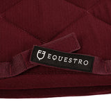 Equestro Jumping Saddle Pad In Cotton With Trimmings With Logo #colour_burgundy