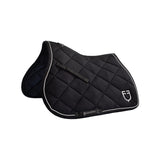 Equestro Jumping Saddle Pad In Cotton With Trimmings With Logo #colour_black