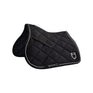 Equestro Jumping Saddle Pad In Cotton With Trimmings With Logo #colour_black
