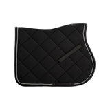 Equestro Jumping Saddle Pad In Cotton With Trimmings With Logo #colour_black