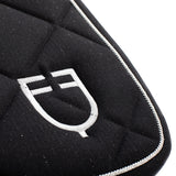 Equestro Jumping Saddle Pad In Cotton With Trimmings With Logo #colour_black