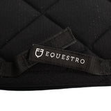 Equestro Jumping Saddle Pad In Cotton With Trimmings With Logo #colour_black