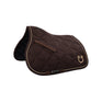 Equestro Jumping Saddle Pad In Cotton With Trimmings With Logo #colour_brown