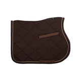 Equestro Jumping Saddle Pad In Cotton With Trimmings With Logo #colour_brown