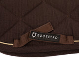 Equestro Jumping Saddle Pad In Cotton With Trimmings With Logo #colour_brown