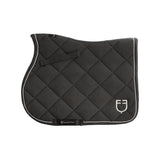 Equestro Jumping Saddle Pad In Cotton With Trimmings With Logo #colour_grey