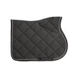 Equestro Jumping Saddle Pad In Cotton With Trimmings With Logo #colour_grey
