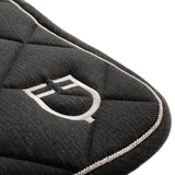 Equestro Jumping Saddle Pad In Cotton With Trimmings With Logo #colour_grey