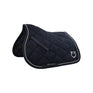 Equestro Jumping Saddle Pad In Cotton With Trimmings With Logo #colour_blue