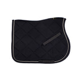 Equestro Jumping Saddle Pad In Cotton With Trimmings With Logo #colour_blue