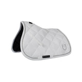 Equestro Jumping Saddle Pad In Cotton With Trimmings With Logo #colour_white