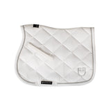 Equestro Jumping Saddle Pad In Cotton With Trimmings With Logo #colour_white