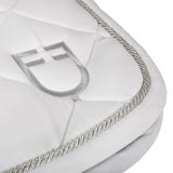 Equestro Jumping Saddle Pad In Cotton With Trimmings With Logo #colour_white
