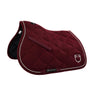 Equestro Pony Jumping Saddle Pad In Cotton With Logo #colour_burgundy