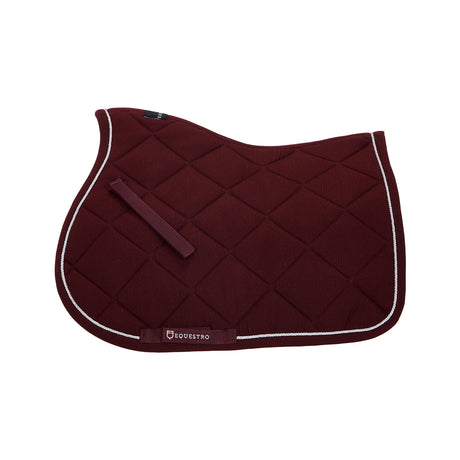Equestro Jumping Saddle Pad In Cotton With Trimmings #colour_burgundy