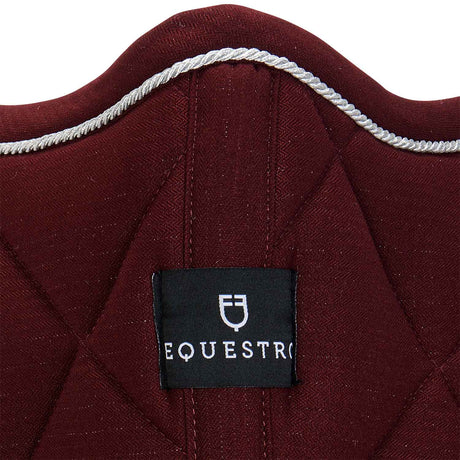 Equestro Jumping Saddle Pad In Cotton With Trimmings #colour_burgundy