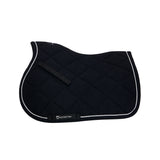 Equestro Jumping Saddle Pad In Cotton With Trimmings #colour_black