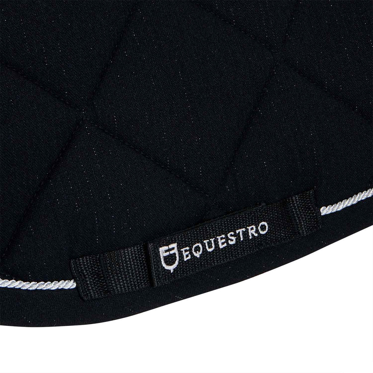 Equestro Jumping Saddle Pad In Cotton With Trimmings #colour_black