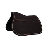 Equestro Jumping Saddle Pad In Cotton With Trimmings #colour_brown