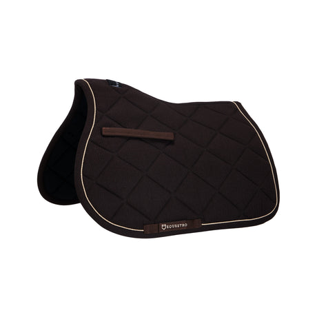 Equestro Jumping Saddle Pad In Cotton With Trimmings #colour_brown