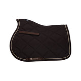 Equestro Jumping Saddle Pad In Cotton With Trimmings #colour_brown