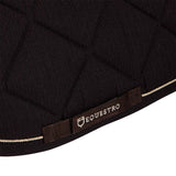 Equestro Jumping Saddle Pad In Cotton With Trimmings #colour_brown