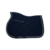 Equestro Jumping Saddle Pad In Cotton With Trimmings #colour_blue