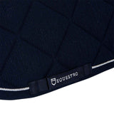 Equestro Jumping Saddle Pad In Cotton With Trimmings #colour_blue