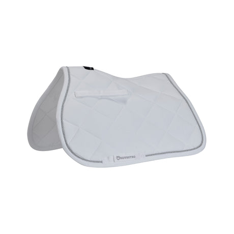 Equestro Jumping Saddle Pad In Cotton With Trimmings #colour_white