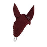 Equestro Knitted Fly Veil With Elastic Front Strap #colour_burgundy