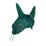 Equestro Knitted Fly Veil With Elastic Front Strap #colour_green