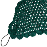 Equestro Knitted Fly Veil With Elastic Front Strap #colour_green