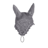 Equestro Knitted Fly Veil With Elastic Front Strap #colour_grey