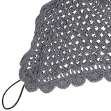 Equestro Knitted Fly Veil With Elastic Front Strap #colour_grey