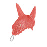 Equestro Knitted Fly Veil With Elastic Front Strap #colour_red