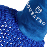 Equestro Knitted Fly Veil With Elastic Front Strap #colour_royal-blue