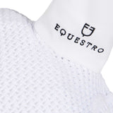 Equestro Knitted Fly Veil With Elastic Front Strap #colour_white