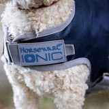 Horseware Ireland Ionic 50g Therapy Dog Coat #colour_imperial-blue-silver-navy