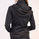 Montar Liza Hoody With Rosegold Crystals Full Zip #colour_black