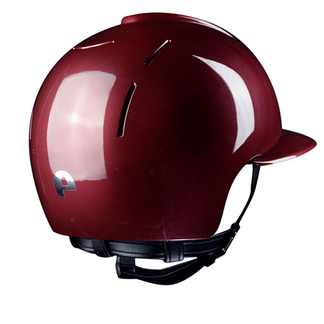 KEP Smart Metal Polished Bordeaux Riding Hat with USA Liner