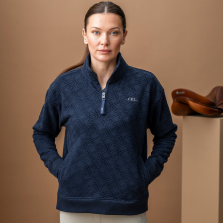 Alessandro Albanese Gabriella Half Zip Sweatshirt #colour_core-navy