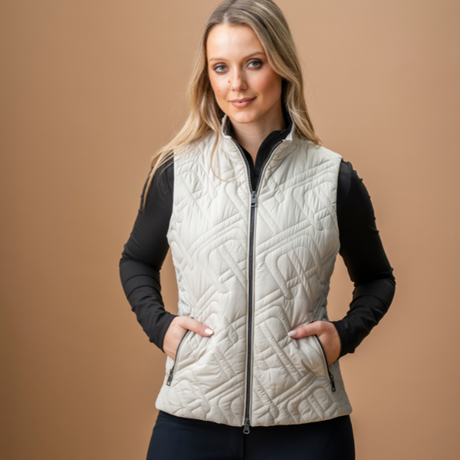 Alessandro Albanese Neve Monogram Quilted Gilet #colour_bone
