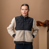 Alessandro Albanese Lorenza Zip Through Borg Fleece #colour_sand-black